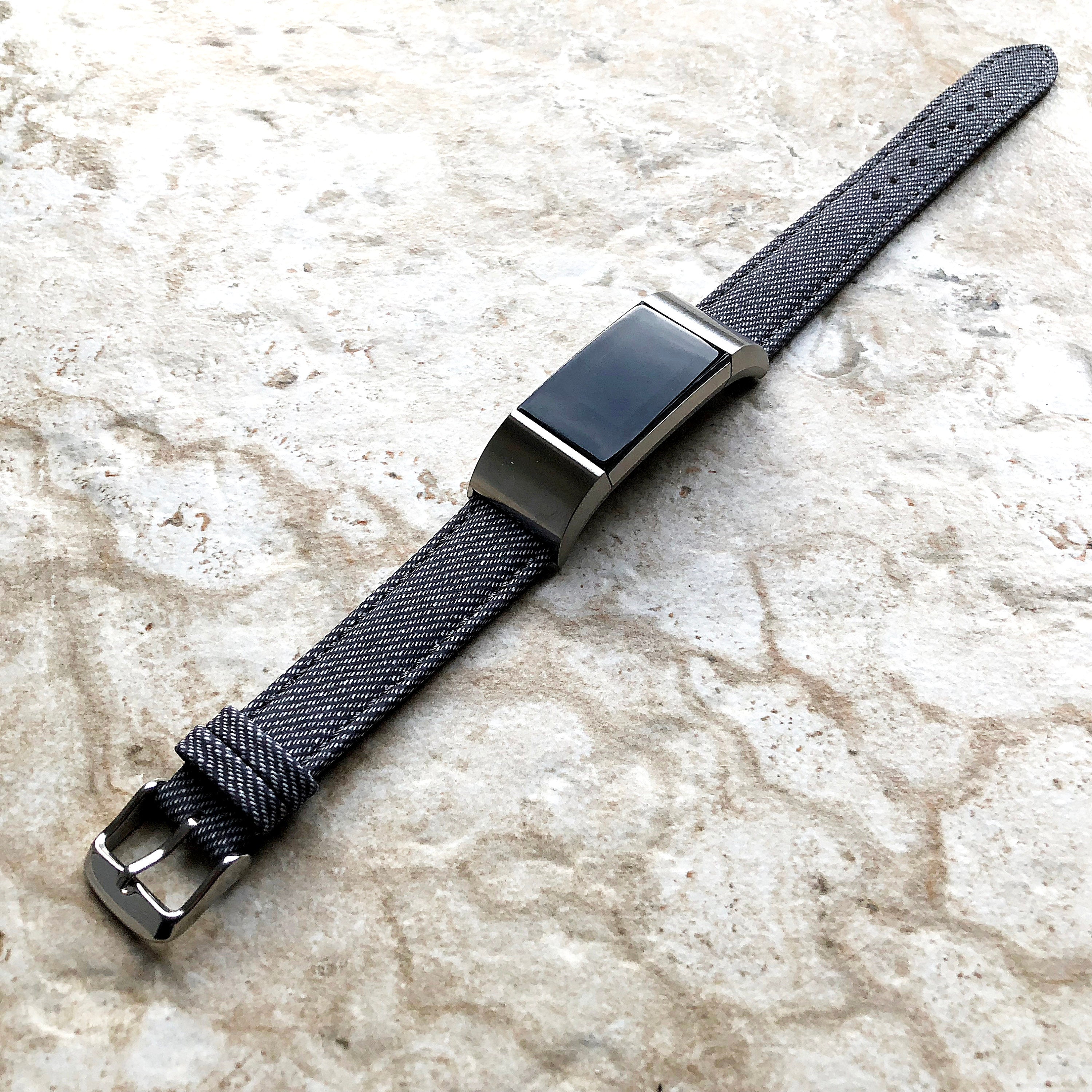 Fitbit Charge 6 5 4 3 JD-CH Soft Leather Jeans Band Strap for Fitness Tracker Replacement Wristband Bracelet with Adapters Quick Release